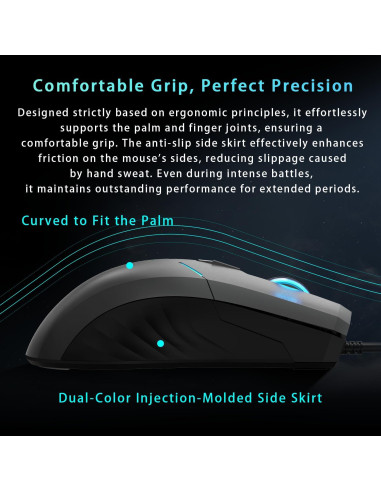 Ratón Gaming Thunderobot MG701 con Cable 4200 DPI Negro