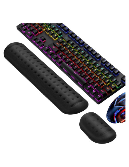 Reposamuñecas Ergonómico Tiguaim Ti-KWR01 Espuma Memoria Negro