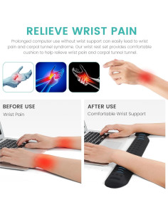 Reposamuñecas Ergonómico Tiguaim Ti-KWR01 Espuma Memoria Negro 2