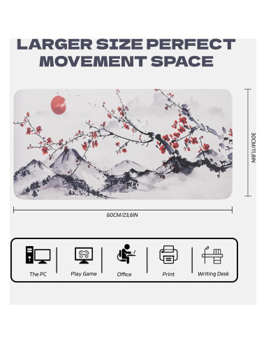 Alfombrilla de Ratón Grande SUEHIODHY Sakura 60x30cm Antideslizante