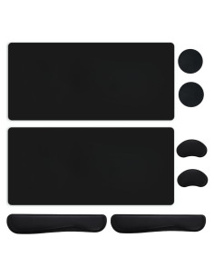 Juego de 8 Piezas Reposamuñecas Ergonómico YFLIUBAI Negro