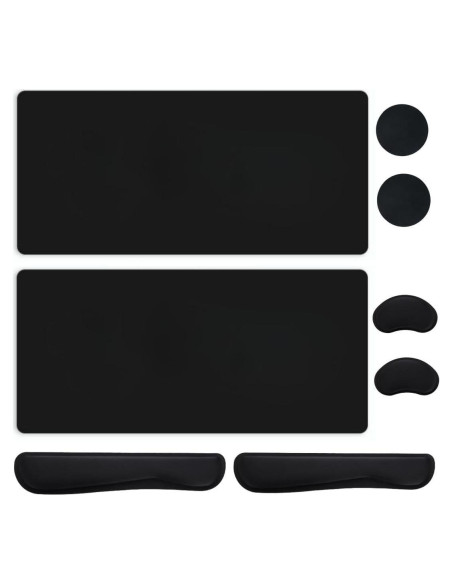 Juego de 8 Piezas Reposamuñecas Ergonómico YFLIUBAI Negro