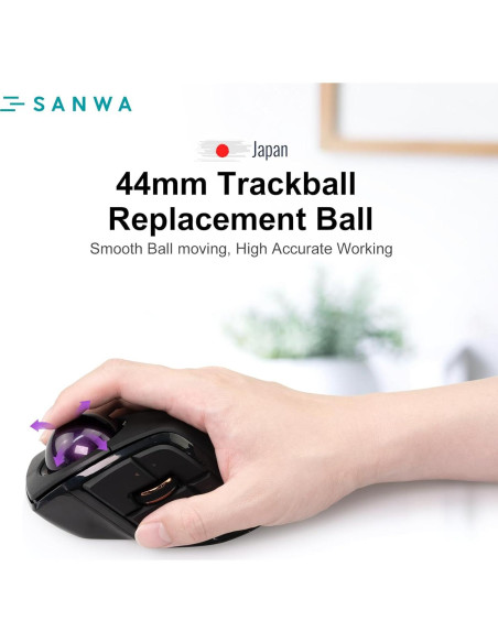 Bola de Reemplazo SANWA 44mm para Ratones Trackball Púrpura