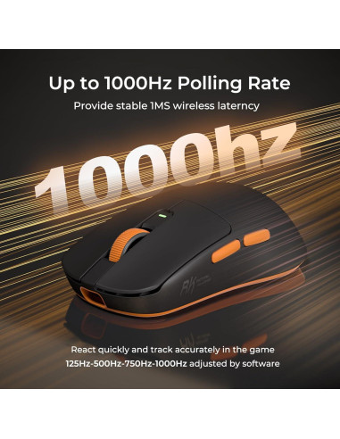 RK ROYAL KLUDGE RK M30 Ratón Inalámbrico 24000 DPI Negro