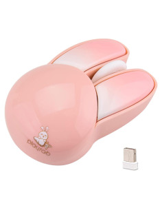 Ratón Inalámbrico Lomiluskr Conejito Rosa 1200 DPI Silencioso