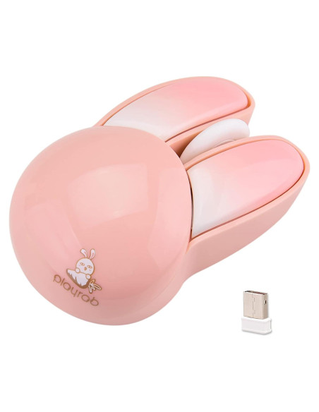 Ratón Inalámbrico Lomiluskr Conejito Rosa 1200 DPI Silencioso