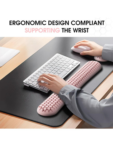 Reposamuñecas ergonómico HEWYIOS para teclado y mouse - Silicona