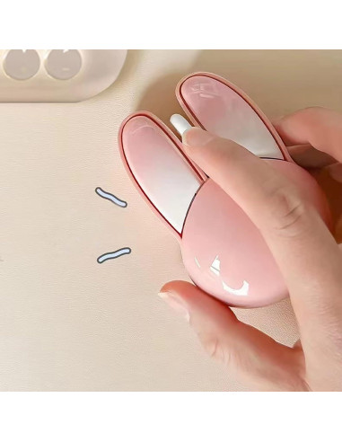 Ratón Inalámbrico Lomiluskr Conejito Rosa 1200 DPI Silencioso