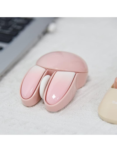 Ratón Inalámbrico Lomiluskr Conejito Rosa 1200 DPI Silencioso