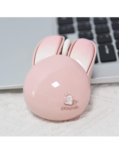 Ratón Inalámbrico Lomiluskr Conejito Rosa 1200 DPI Silencioso