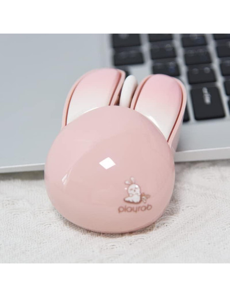 Ratón Inalámbrico Lomiluskr Conejito Rosa 1200 DPI Silencioso