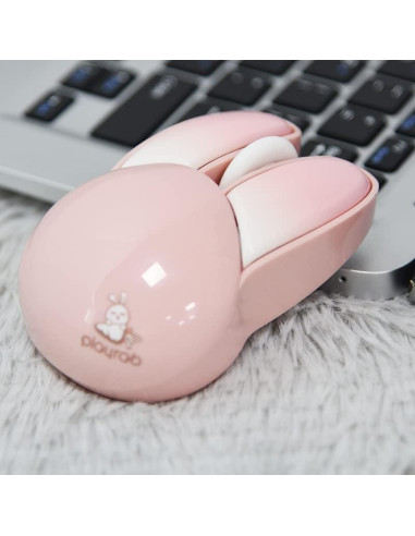 Ratón Inalámbrico Lomiluskr Conejito Rosa 1200 DPI Silencioso