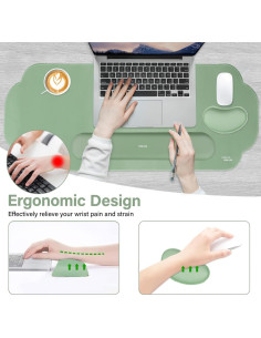 Almohadilla Ergonómica Mosiso Verde para Ratón y Teclado 2