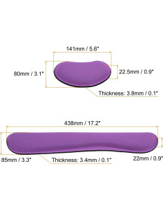 Almohadilla Ergonómica para Muñeca PATIKIL - Espuma de Memoria - Púrpura 2