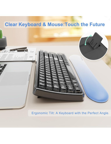 Combo Teclado y Ratón Inalámbrico Nowlike Ergonomico Negro