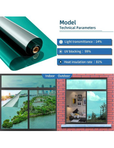 Película de Control de Calor xiawei 0.88 m Verde Cometa 2