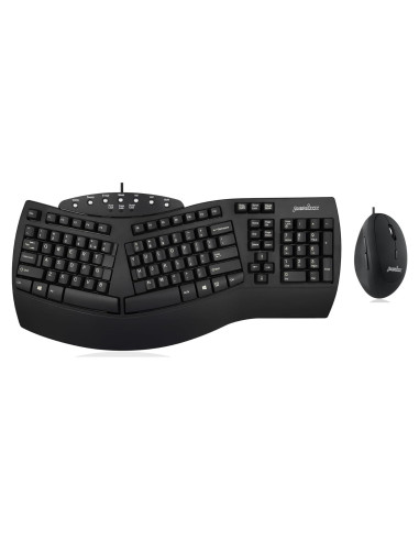 Combo Teclado Ergonómico con Cable Perixx PERIBOARD-512 y Ratón Vertical PERIMICE-519