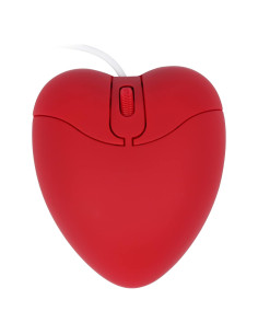 Ratón con cable GUGUELEC rojo corazón USB óptico 800 DPI