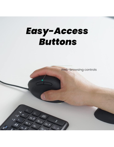 Combo Teclado Ergonómico con Cable Perixx PERIBOARD-512 y Ratón Vertical PERIMICE-519