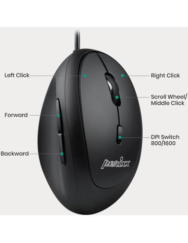 Combo Teclado Ergonómico con Cable Perixx PERIBOARD-512 y Ratón Vertical PERIMICE-519
