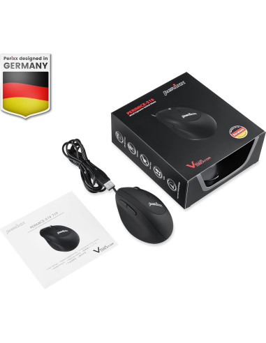 Combo Teclado Ergonómico con Cable Perixx PERIBOARD-512 y Ratón Vertical PERIMICE-519