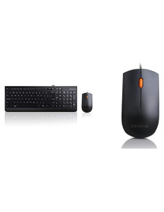 Combo Teclado y Ratón Lenovo 300 USB Ergonómico Negro