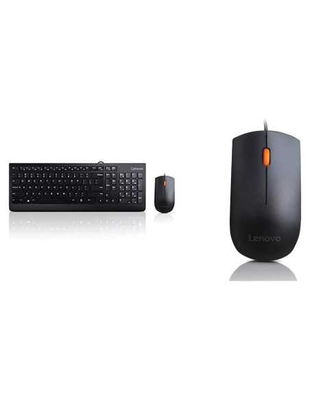 Combo Teclado y Ratón Lenovo 300 USB Ergonómico Negro