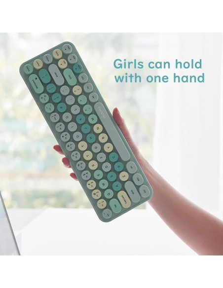 Combo Teclado y Ratón Inalámbrico Lomiluskr Verde 68 Teclas