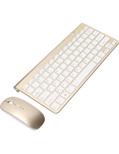 Combo Teclado y Ratón Hilitand USB Ergonómico 2.4G Dorado