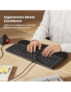 Teclado Ergonómico Nulea RT05C con Reposamuñecas Acolchado 2