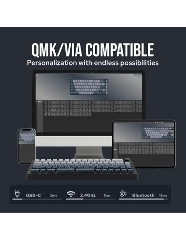 Teclado Mecánico Inalámbrico EPOMAKER Split65 RGB 65%