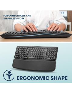 Teclado Inalámbrico Ergonómico Perixx PERIBOARD-636B USB Negro 2