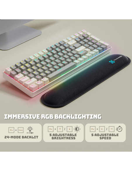 Teclado Mecánico Inalámbrico Taiahiro BK6302 Retro RGB 100 Teclas
