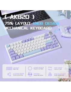 Teclado Mecánico Gaming AJAZZ AK820 75% USB-C RGB Personalizable 2