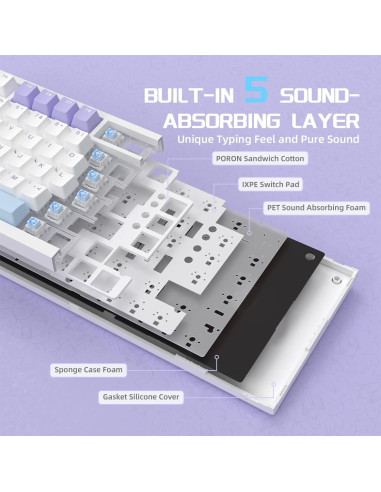 Teclado Mecánico Gaming AJAZZ AK820 75% USB-C RGB Personalizable