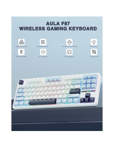 Teclado Mecánico Inalámbrico AULA F87 TKL RGB Hot Swappable 2