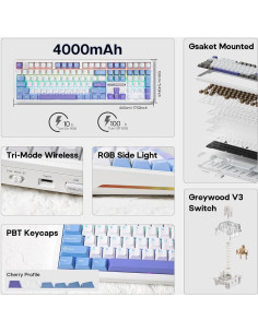 Teclado Mecánico Inalámbrico EPOMAKER F108 RGB 108 Teclas 2