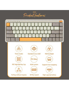 Teclado Mecánico MIIIW MW-Z680-QRZY Retroiluminado RGB 60% 2