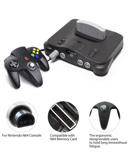 Conjunto de 2 Controladores de Videojuego Nintendo 64 Clásico