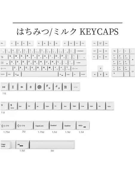 Conjunto de Keycaps PBT 135 Teclas Japonesas Guffercty Kred