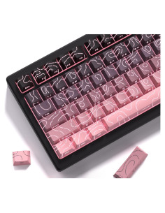 Juego de Teclas Dagaladoo PBT Rosa Topográfico Retroiluminadas