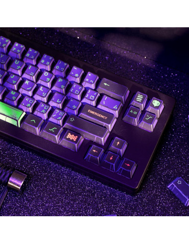 Teclas PBT personalizadas GEKUCAP 130 teclas moradas para teclado mecánico