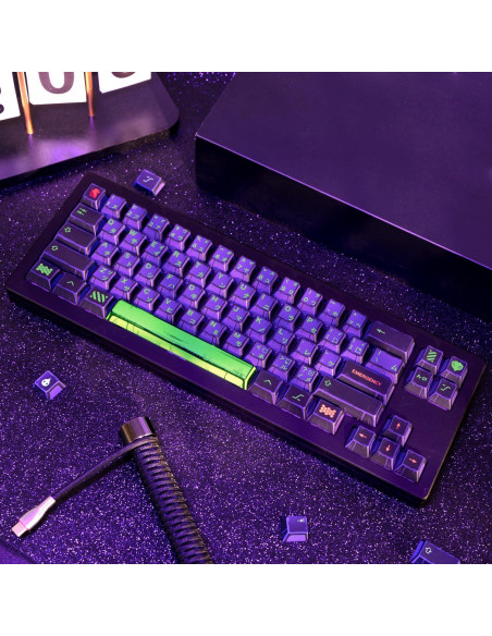 Teclas PBT personalizadas GEKUCAP 130 teclas moradas para teclado mecánico