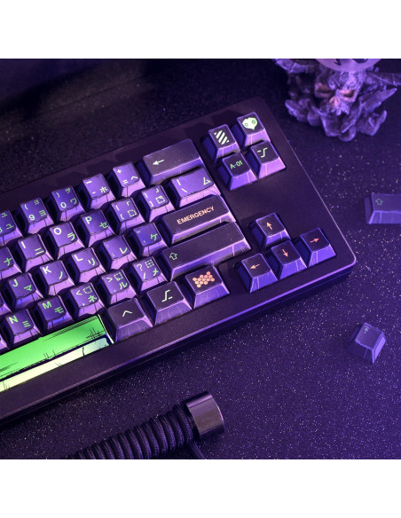 Teclas PBT personalizadas GEKUCAP 130 teclas moradas para teclado mecánico