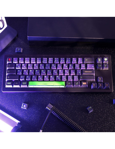 Teclas PBT personalizadas GEKUCAP 130 teclas moradas para teclado mecánico