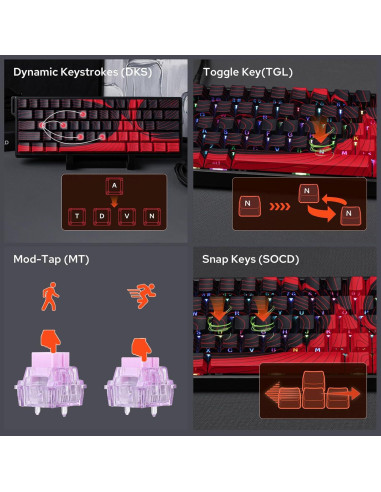 Teclado Mecánico EPOMAKER WIN60 HE 60% RGB Ajustable