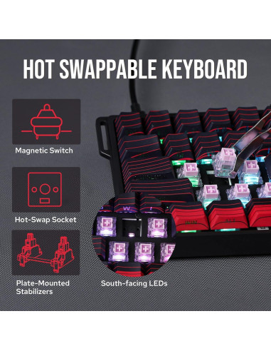 Teclado Mecánico EPOMAKER WIN60 HE 60% RGB Ajustable