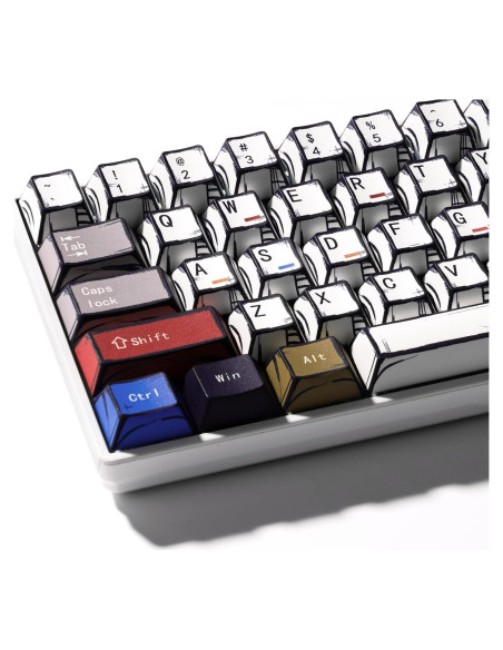 Conjunto de Teclas PBT Graffiti Retro 134 Teclas GMKWTL