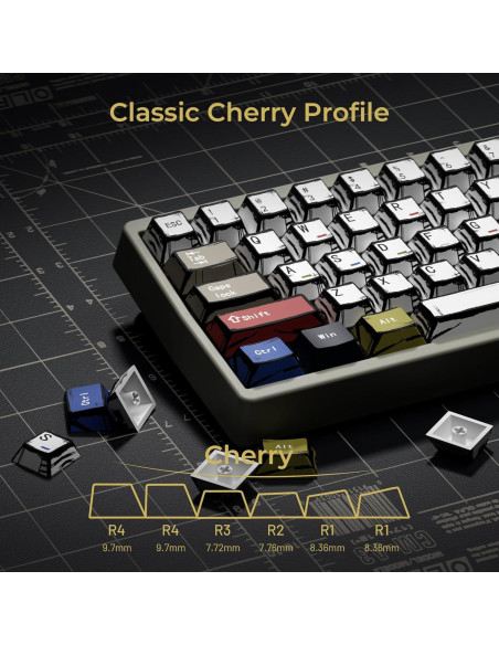 Conjunto de Teclas PBT Graffiti Retro 134 Teclas GMKWTL