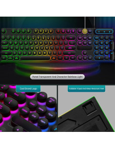 Teclado Mecánico Gaming Ciciglow Blanco Punk 104 Teclas USB 2